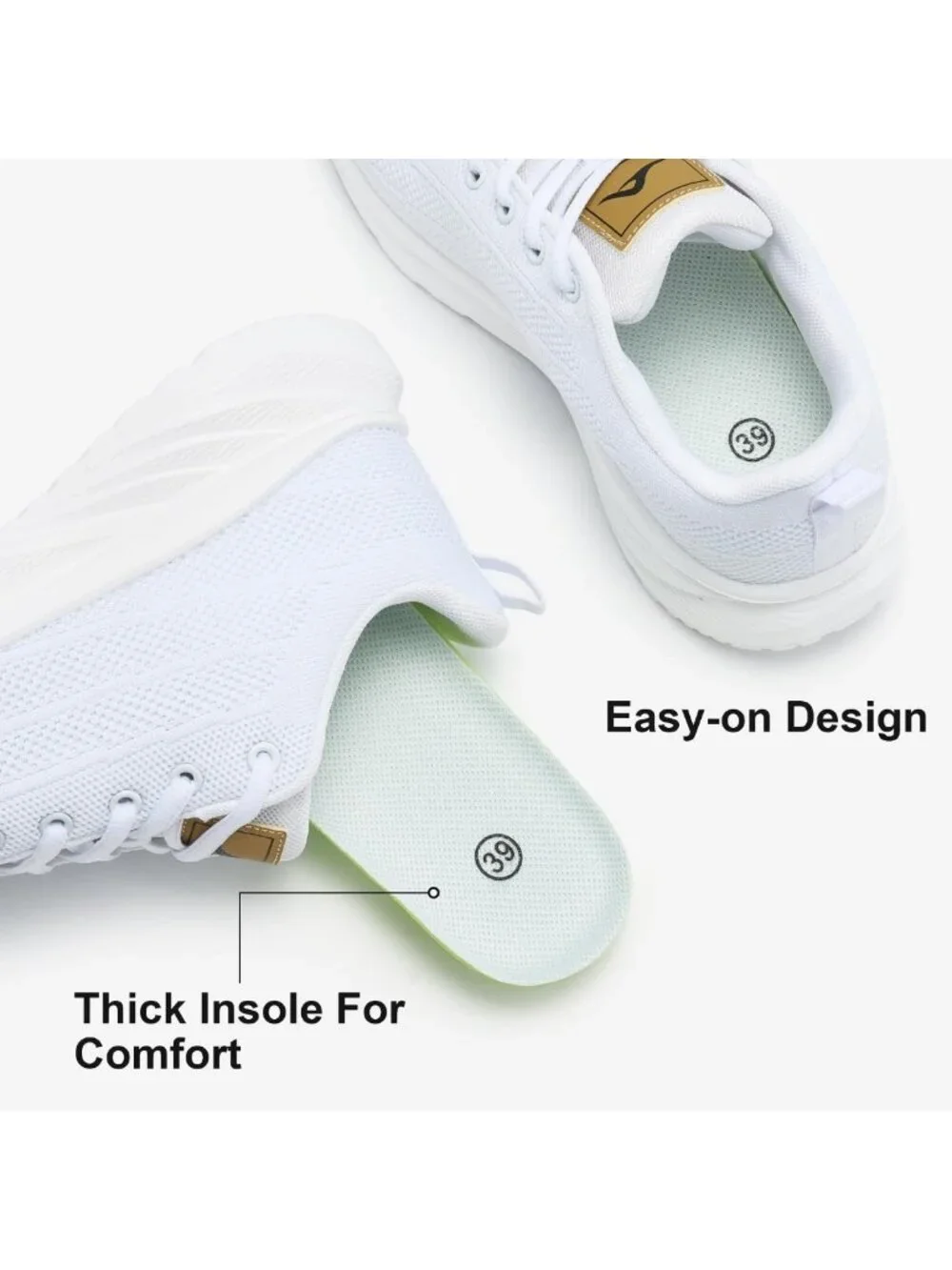 Comfortable Women's Walking Shoes - Breathable Knit Tennis Sneakers for All-Day
